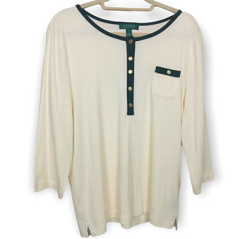 Ralph Lauren Cream & Black Top